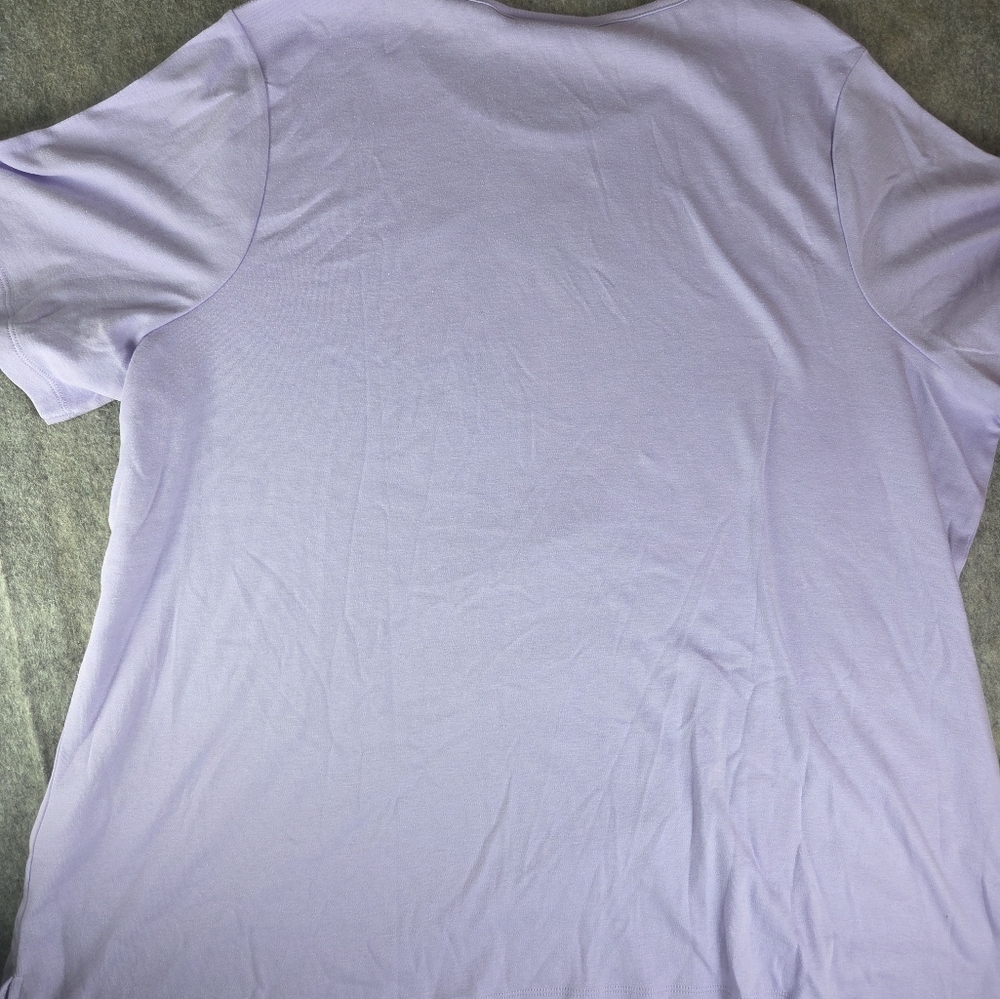 Quacker Factory Sz 3Xl Lavender T-Shirt with Floral & Butterfly Embroidery - Picture 4 of 6